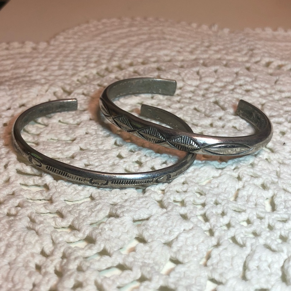 Sterling Silver Native American Hand Stamped Cuff